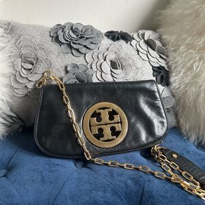Tory Burch Reva black leather crossbody bag